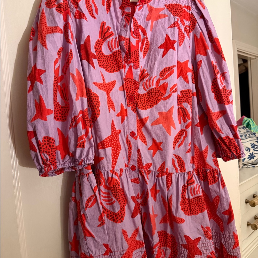 FARM Rio Red and Purple Mini Dress